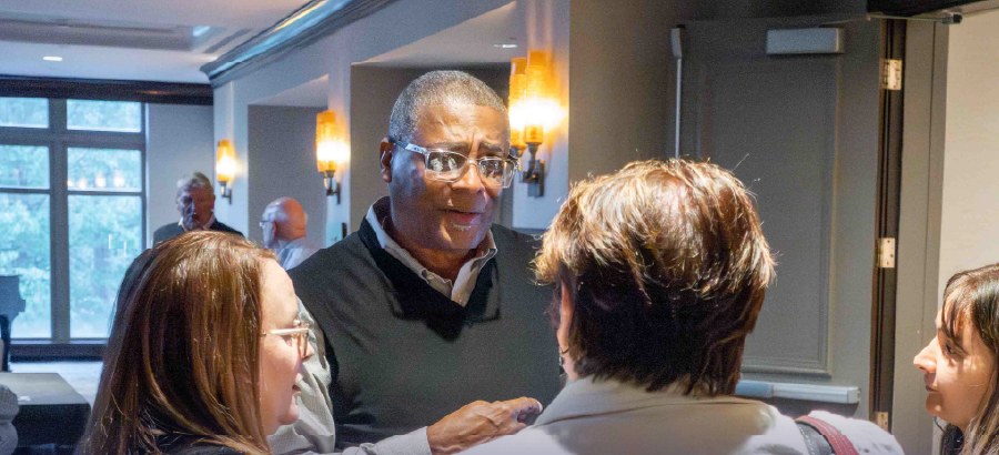 Dennis Dabney talking with workshop participants